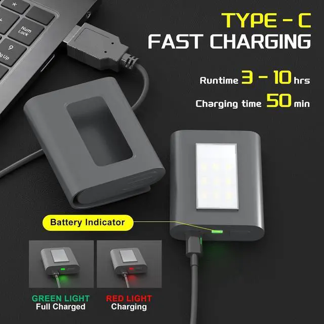 Alt view image 4 of 7 - 2Pack Clip on Running Lights, Rechargeable Magnetic LED Safety Lights with Red Strobe, Waterproof, USB Charging, Flashlight for Night Jogging, Dog Walking, Hiking Backpack, Cycling