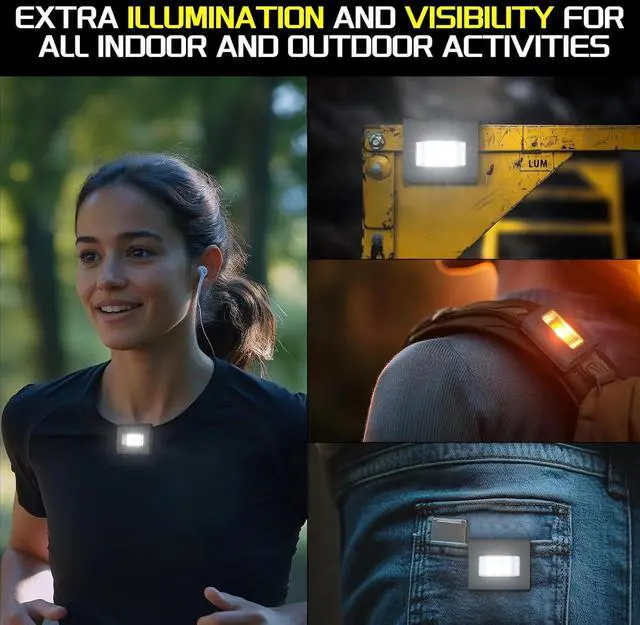 Alt view image 5 of 7 - 2Pack Clip on Running Lights, Rechargeable Magnetic LED Safety Lights with Red Strobe, Waterproof, USB Charging, Flashlight for Night Jogging, Dog Walking, Hiking Backpack, Cycling