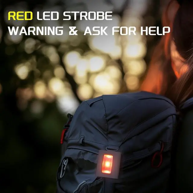 Alt view image 7 of 7 - 2Pack Clip on Running Lights, Rechargeable Magnetic LED Safety Lights with Red Strobe, Waterproof, USB Charging, Flashlight for Night Jogging, Dog Walking, Hiking Backpack, Cycling