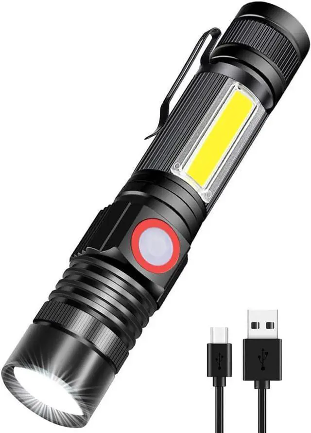 Main image of Rechargeable LED Flashlights, Magnetic Flashlight Super Bright Tactical Flashlight with SideLight,USB Rechargeable,Zoomable,Waterproof Best Small Flashlight for Camping, Emergency