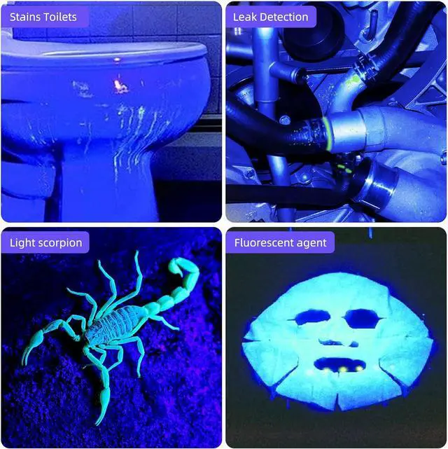 Alt view image 6 of 7 - DARKBEAM UV Flashlight 365nm Woods Lamp USB Rechargeable Portable Blacklight LED Ultraviolet Light Mini, Detector for Pet Urine, Stains, Uranium Glass, Money, Amber 370nm, 2 Pack