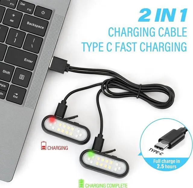 Alt view image 2 of 7 - Running Light, 2 Pack Clip on Flashlight for Runners Rechargeable Safety Lights for Walking at Night Hands Free Emergency LED Flashlight Work Light Warning Flashing Camping Hiking Walking Dog