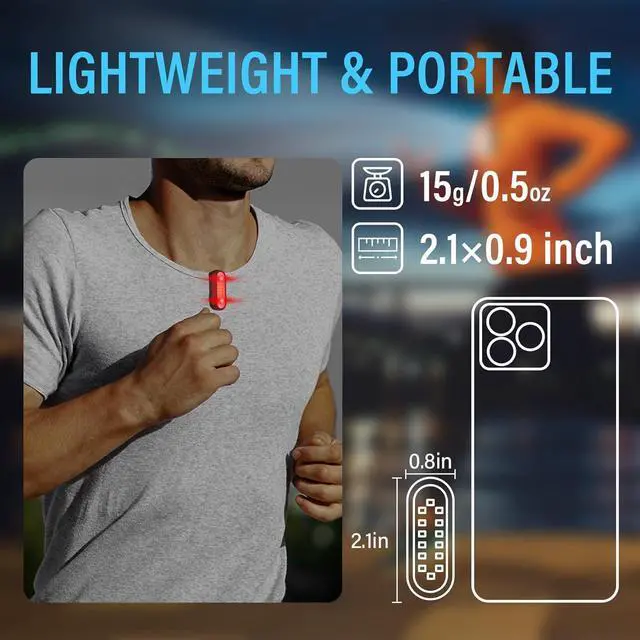 Alt view image 6 of 7 - Running Light, 2 Pack Clip on Flashlight for Runners Rechargeable Safety Lights for Walking at Night Hands Free Emergency LED Flashlight Work Light Warning Flashing Camping Hiking Walking Dog