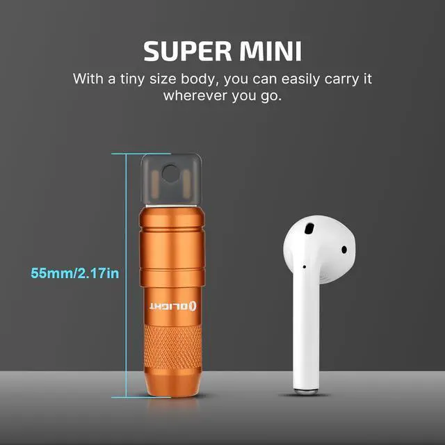 Alt view image 7 of 7 - OLIGHT IMINI 2 EDC Rechargeable Keychain Flashlight, 50 Lumens Compact and Portable Mini LED Keyring Lights with Built-in Battery Ideal for Everyday Carry and Emergencies (Orange)