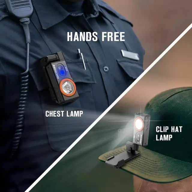 Alt view image 5 of 7 - NICRON D10 EDC Flashlight Rechargeable500 Lumens 3 Sources Pocket Compact RGB Flashlight with Headlamp StripMagnet Base for Fishing Outdoor Working