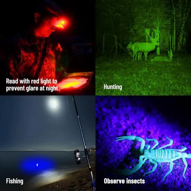 Alt view image 7 of 7 - NICRON D10 EDC Flashlight Rechargeable500 Lumens 3 Sources Pocket Compact RGB Flashlight with Headlamp StripMagnet Base for Fishing Outdoor Working