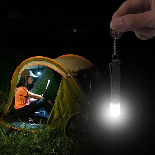 Alt view image 5 of 7 - Mini Keychain Flashlight AAA Small Bright Pocket Light 150 Lumens 3 Modes Multipurpose Hatlight Camplight Tablelight for Everyday EDC Reading Walk Emergency Parents Kids Gift