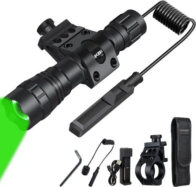 Main image of DARKBEAM Green Light Flashlight Tactical LED USB Rechargeable Zoomable Light Kit, Portable Mini Greenlight for Night Hunting, Observation, Fishing, Astronomy, Aviation, Rescue, with Clip