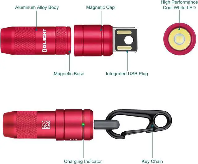 Alt view image 7 of 7 - OLIGHT IMINI 2 EDC Rechargeable Keychain Flashlight, 50 Lumens Compact and Portable Mini LED Keyring Lights with Built-in Battery Ideal for Everyday Carry and Emergencies (Passionate Red)