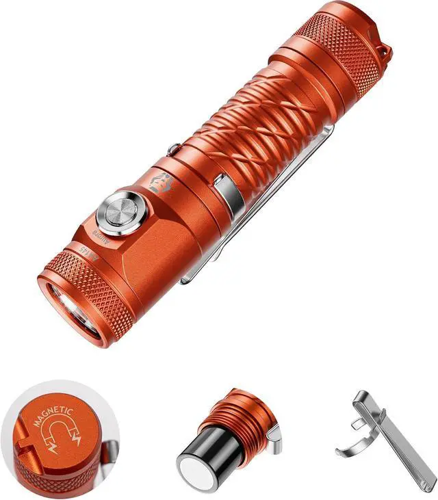 Main image of RovyVon AA145 Small Rechargeable EDC Flashlight 800 Lumen Bright Little Light, USB-C & AA Battery Included, Magnetic Tail Cap, Two Way Clip Led Pocket Size Flashlight for Camping,Hiking Emergencies.