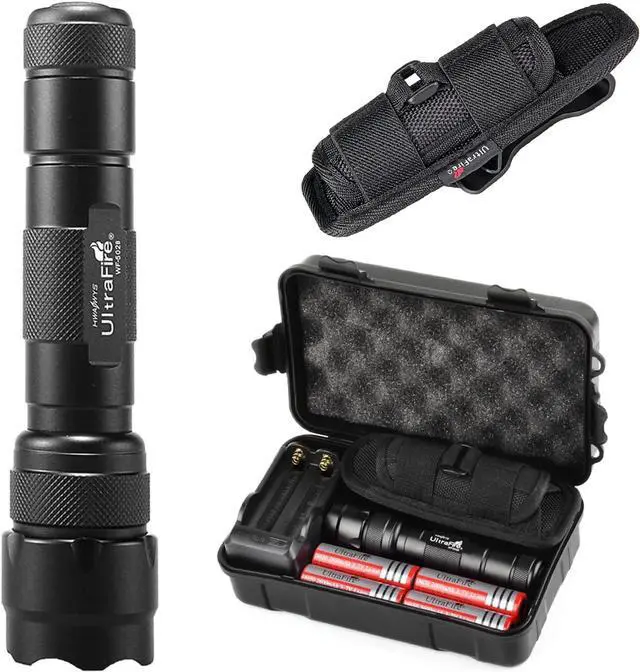 Main image of ULTRAFIRE LED Flashlight with Holster,WF-502B 1000Lumen Single Mode Mini Flashlight, Duty Belt Tactical Flashlight Holster,Outdoor Handheld Flashlight Include UFB26 and Charger