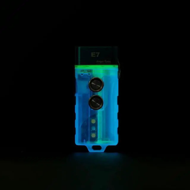 Alt view image 2 of 7 - RovyVon E7 Hybrid Battery EDC Flashlight,Max 700 Lumen with Dual LED 6500K Cool White,Pocket Size USB-C Rechargeable Keychain Flashlight,Lock Mode,Power by Built-in Li-po/Replaceable AAA(White/Red)
