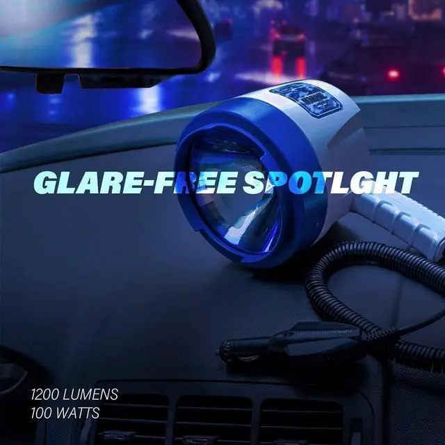 Alt view image 5 of 7 - GOODSMANN Marine Spotlight Corded Handheld Corded Spot Lights for Boats 12 Volt DC Glare-Free Halogen Spotlight 9924-H202-01