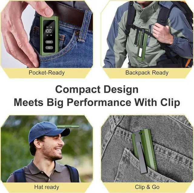 Alt view image 7 of 7 - Rechargeable EDC Flat Flashlights, 5 IN1 PRO Flashlight with Green Beam, UV and White LED Combo, 800 Hight Lumens Pocket Lights with Magnet/Bag, Portable Light for Work and Emergency(Green)