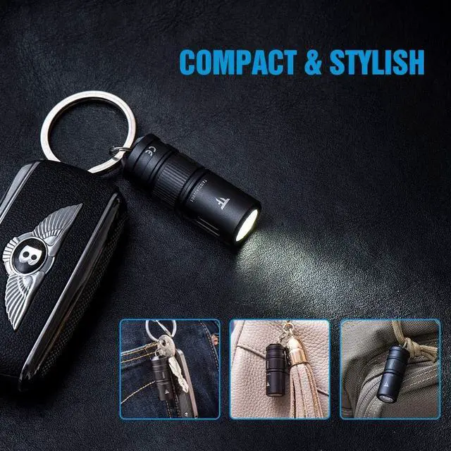 Alt view image 5 of 7 - TrustFire MINI2 220 Lumens Keychain EDC Flashlights Mini USB Rechargeable Flash Light LED Torch Key Ring Torch Lightweight Pocket Lights with 10180 Battery Small for Camping Hiking Backpacking Gift