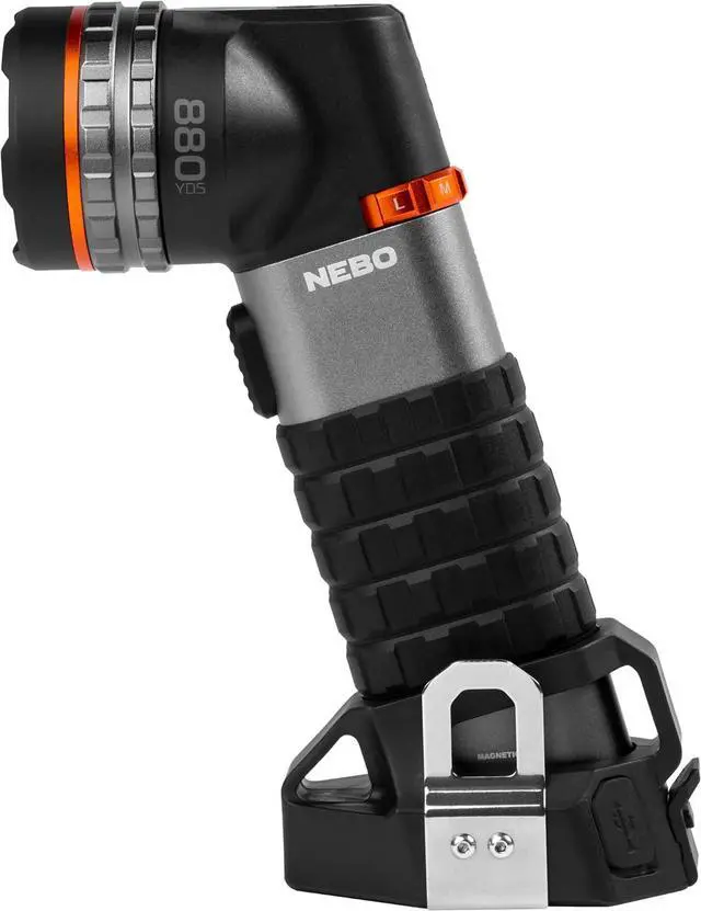 Alt view image 2 of 7 - NEBO LUXTREME SL50 Spotlight | 450 Lumens, Very Bright 1/2 Mile Beam, Waterproof, 40 Hours Run Time or Nonstop Use With 12V Adapter, Rechargeable LED Flashlight, Magnetic Base, Includes Charge Cable