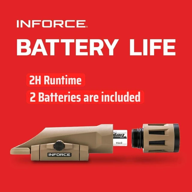 Main image of Inforce WMLX 800 Lumens Gen 2 Weaponlight White Light, Black Body (Flat Dark Earth)