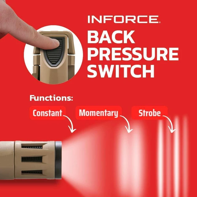Alt view image 5 of 6 - Inforce WMLX 800 Lumens Gen 2 Weaponlight White Light, Black Body (Flat Dark Earth)