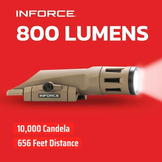 Alt view image 4 of 6 - Inforce WMLX 800 Lumens Gen 2 Weaponlight White Light, Black Body (Flat Dark Earth)