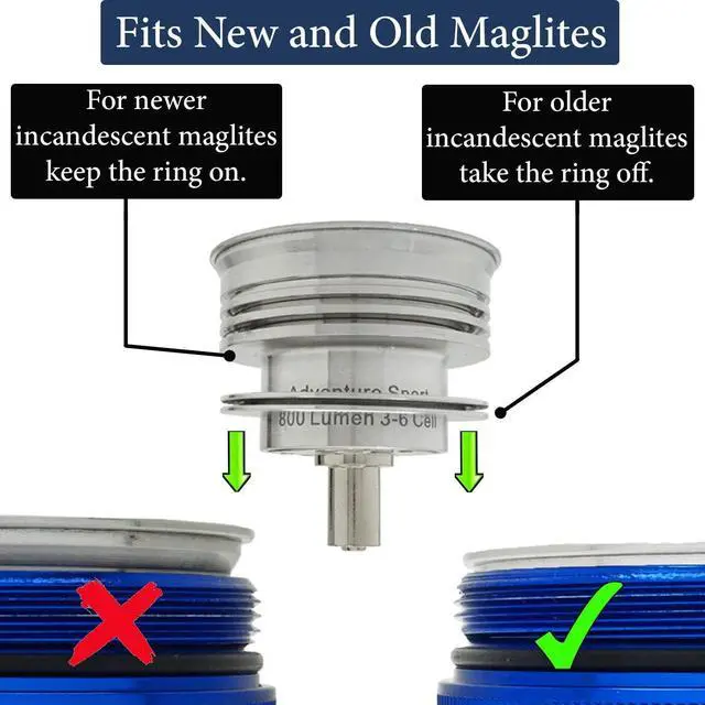 Alt view image 4 of 6 - Lumencraft LED Conversion Kit Compatible/Replacement for Maglite Flashlight - 800 Lumen - fits 3 4 5 6 D and C Cell Maglight - High Power, 3 Mode Low 45, Mid 315, High 800 Lumens. (800 Lumen Bulb)