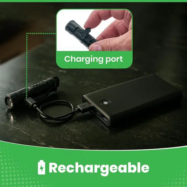 Alt view image 5 of 7 - KODIAK 200 Lumen Keychain Flashlight  Mini Keychain Flashlight, Flashlight Keychain for Hats or Keys, Key Chain Flashlights LED Mini, Rechargeable, Small Size