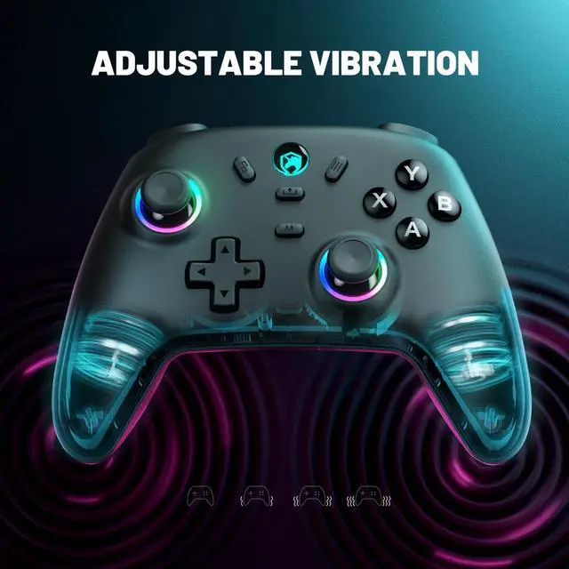 Alt view image 6 of 7 - ECHTPower Wireless PC Gaming Controller - Hall Effect Joystick, 2.4G & Wired 1000Hz Polling Rate, 800mAh Battery, Adjustable Turbo/Vibration - for PC/Switch/iOS/Android