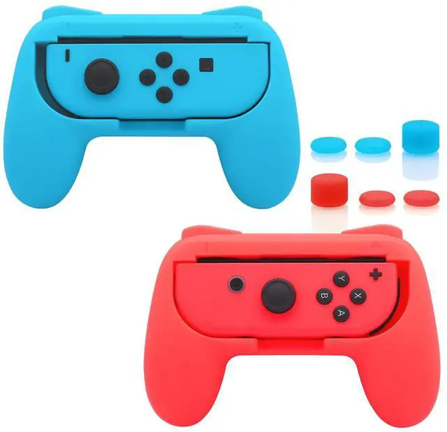 Main image of FASTSNAIL Grips Compatible with Nintendo Switch for Joy Con & OLED Model for Joycon, Wear-resistant Handle Kit Compatible with Joy Cons Controllers for NS NES Games 2 Pack (Blue and Red)