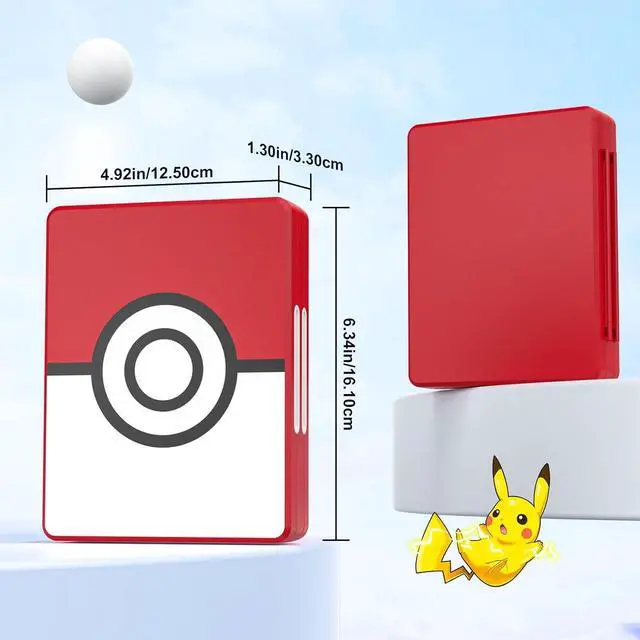 Alt view image 6 of 7 - MoKo 60 Game Card Case for Nintendo Switch 2 / Switch OLED / 3DS / 3DSXL, Portable Storage Holder Case for 60 Switch 2 Game Cartridges & 24 3DS Card & 36 Micro SD Cards, Red Ball