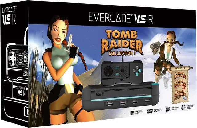 Main image of Evercade VS-R Retro Gaming Console with - Includes 1 controller and Tomb Raider 1, 2, and 3