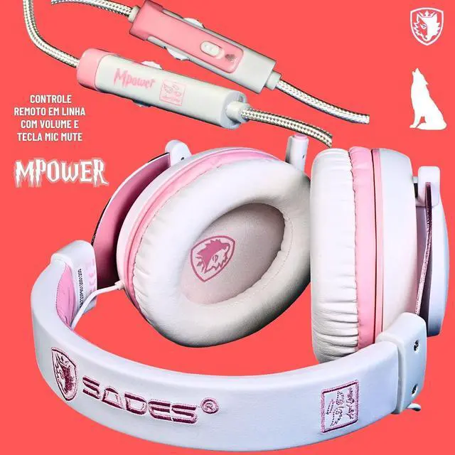 Alt view image 3 of 7 - SADES MPOWER Stereo Gaming Headset for PS4, PC, Mobile, Noise Cancelling Over Ear Headphones with Retractable and Flexible Mic & Soft Memory Earmuffs for Laptop Nintendo Switch Games-Angel Edition