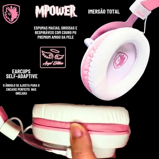 Alt view image 4 of 7 - SADES MPOWER Stereo Gaming Headset for PS4, PC, Mobile, Noise Cancelling Over Ear Headphones with Retractable and Flexible Mic & Soft Memory Earmuffs for Laptop Nintendo Switch Games-Angel Edition