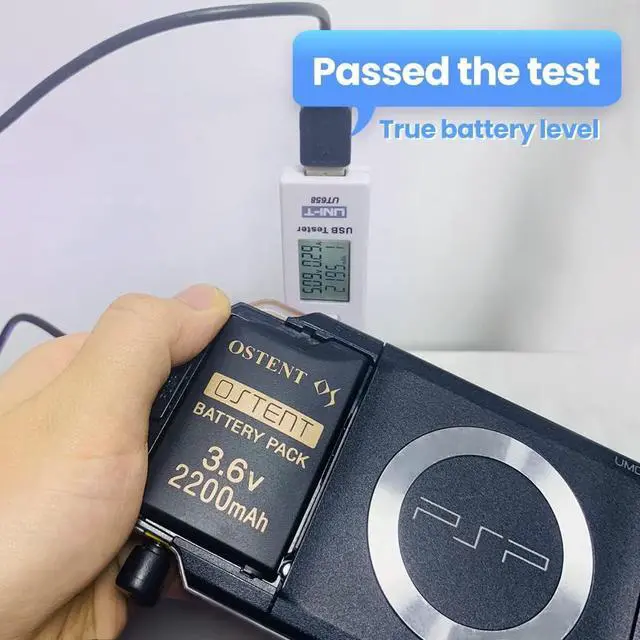 Alt view image 7 of 7 - OSTENT High Capacity Quality Real 2200mAh 3.6V Lithium Ion Li-ion Polymer Rechargeable Battery Pack Replacement Upgraded Version for Sony PSP 1000 PSP-280 Console Video Games