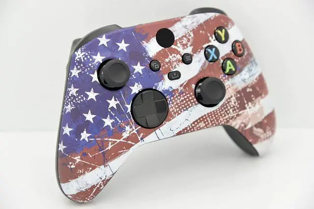 Alt view image 3 of 4 - Hand Crafted Custom Controller Compatible with Xbox Series X/S & Xbox One (U.S Flag)
