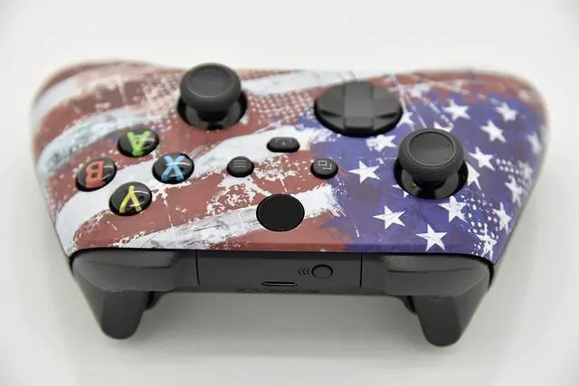 Alt view image 4 of 4 - Hand Crafted Custom Controller Compatible with Xbox Series X/S & Xbox One (U.S Flag)