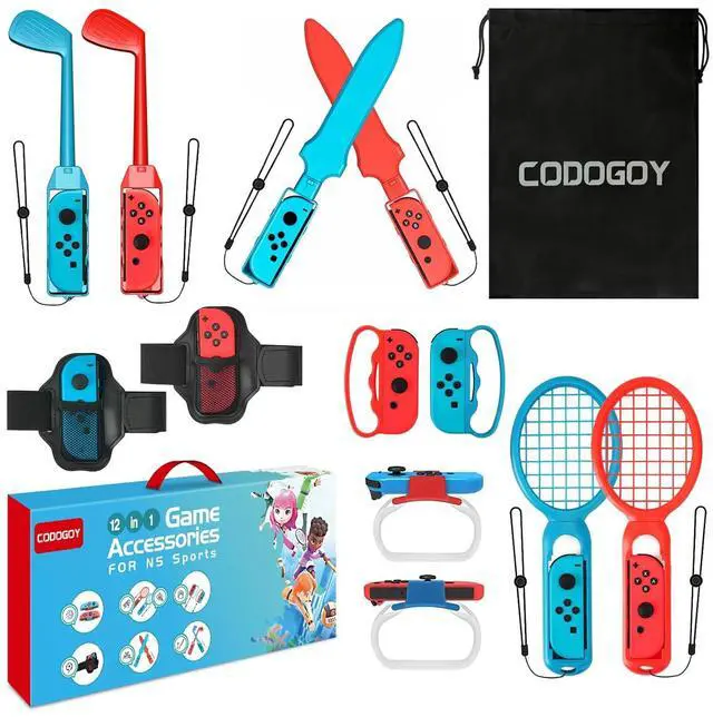 Main image of Switch Sports Accessories - CODOGOY 12 in 1 Switch Sports Accessories Bundle for Nintendo Switch Sports,Family Accessories Kit Compatible with Switch/Switch OLED Sports Games