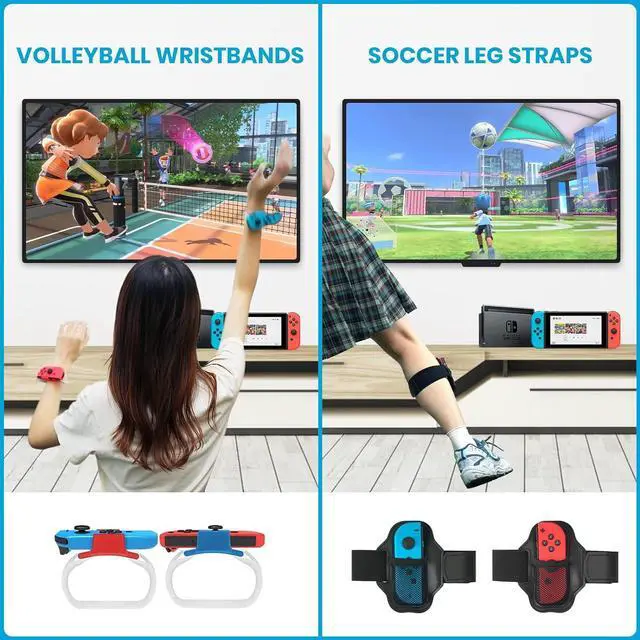 Alt view image 5 of 7 - Switch Sports Accessories - CODOGOY 12 in 1 Switch Sports Accessories Bundle for Nintendo Switch Sports,Family Accessories Kit Compatible with Switch/Switch OLED Sports Games