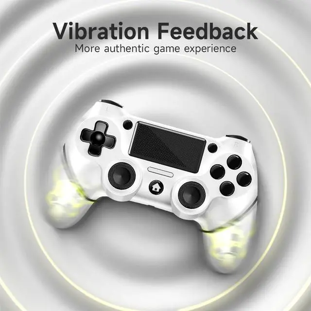 Alt view image 5 of 6 - AceGamer 2 Pack for PS4 Controller, Wireless Controller for PS4/Pro/Slim/PC, with Non-Slip Grip of Both Sides and 2 USB-C Cable! (Black and White)