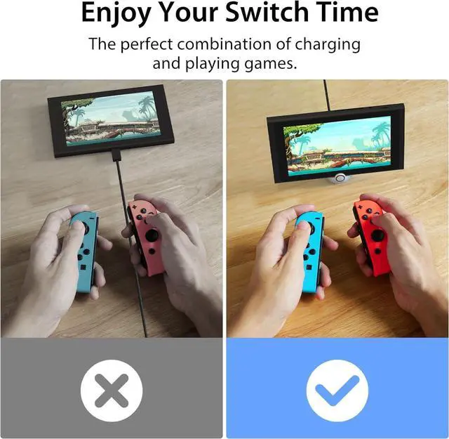 Alt view image 4 of 7 - Antank Tiny Charging Stand Compatible with Nintendo Switch/Switch Lite/Switch OLED, Portable Cute Switch Dock Station with USB-C Port for Switch Games, No Projection, Red&White