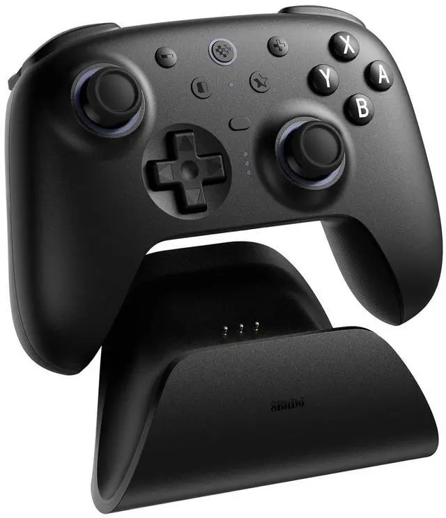 Alt view image 2 of 7 - 8Bitdo Ultimate 2 Bluetooth Controller with TMR Joysticks, Switchable Hall Effect/Tactile Triggers, Vibration, Motion Control, RGB Fire Ring and Back Buttons for Switch/Switch 2 & Windows PC - Black
