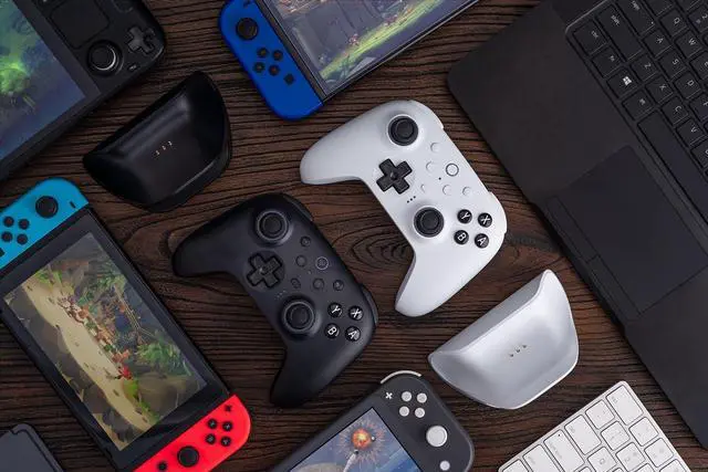 Alt view image 7 of 7 - 8Bitdo Ultimate 2 Bluetooth Controller for Switch/Switch 2 & Windows PC, Switch Pro Controller with TMR Joysticks, Switchable Hall Effect/Tactile Triggers, Vibration and Motion Control - Black