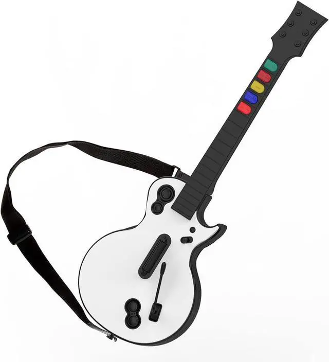 Main image of DOYO Guitar Hero Controller for PC and PS3 - Wireless for Guitar Hero 3/4/5 and Rock Band 1/2 Games - With Straps & Wireless Dongle, White/5 Keys