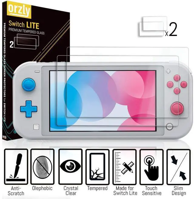 Alt view image 6 of 7 - Orzly Switch Lite Accessories Bundle - Case & Screen Protector for Nintendo Switch Lite Console, USB Cable, Games Holder, Comfort Grip Case, Headphones, Thumb-Grip Pack & More - Green