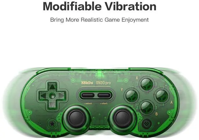 Alt view image 3 of 6 - 8Bitdo SN30 Pro Switch Wireless Bluetooth Game Controller Gamepad (Hall Effect Joystick Update) for Switch Steam Mac PC Android Windows MacOS (Green)
