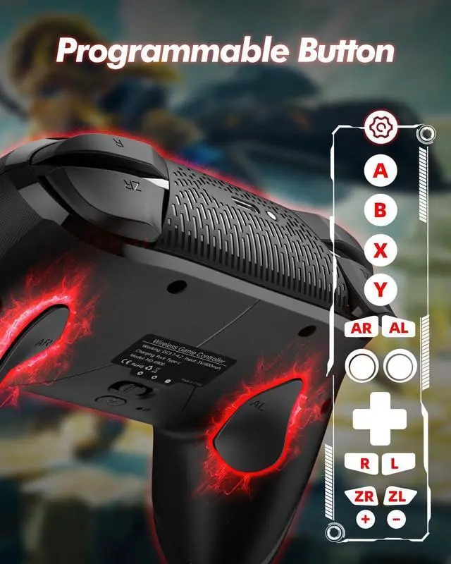 Alt view image 3 of 7 - Wireless Switch 2 Pro Controller for Nintendo Switch 2/Switch/Lite/OLED, Bluetooth Gaming Controller for iPhone/Android/Phone/PC/Steam/Mac/iOS/iPad/TV with Macro/Vibration/Motion Control/Turbo/Wakeup