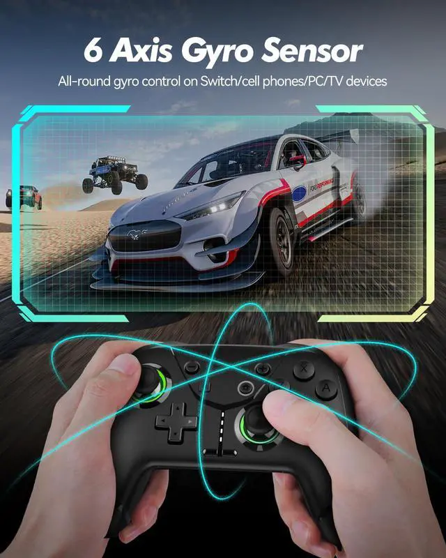 Alt view image 4 of 7 - Wireless Switch 2 Pro Controller for Nintendo Switch 2/Switch/Lite/OLED, Bluetooth Gaming Controller for iPhone/Android/Phone/PC/Steam/Mac/iOS/iPad/TV with Macro/Vibration/Motion Control/Turbo/Wakeup
