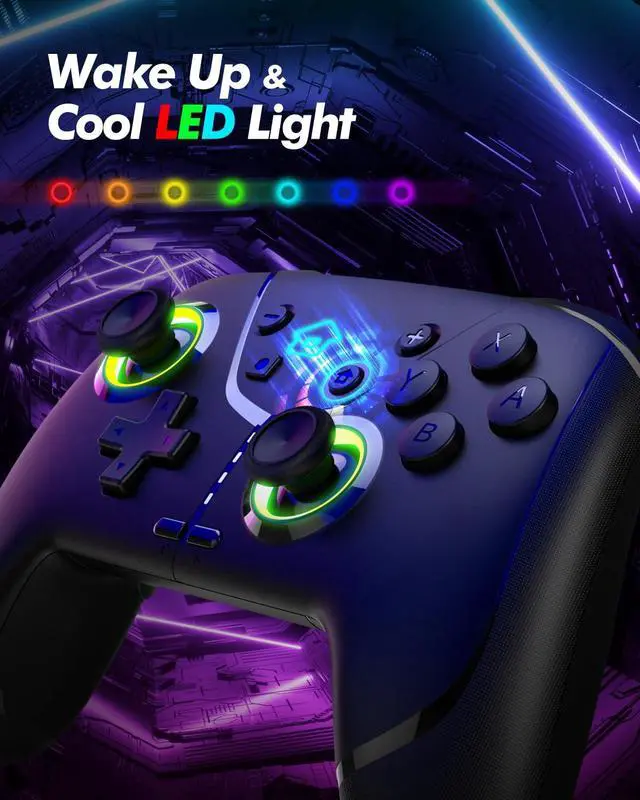 Alt view image 6 of 7 - Wireless Switch 2 Pro Controller for Nintendo Switch 2/Switch/Lite/OLED, Bluetooth Gaming Controller for iPhone/Android/Phone/PC/Steam/Mac/iOS/iPad/TV with Macro/Vibration/Motion Control/Turbo/Wakeup