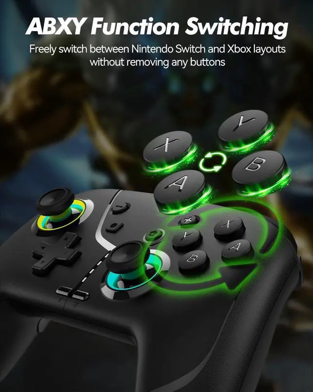 Alt view image 7 of 7 - Wireless Switch 2 Pro Controller for Nintendo Switch 2/Switch/Lite/OLED, Bluetooth Gaming Controller for iPhone/Android/Phone/PC/Steam/Mac/iOS/iPad/TV with Macro/Vibration/Motion Control/Turbo/Wakeup