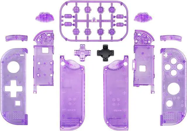 Alt view image 2 of 7 - eXtremeRate Clear Atomic Purple Joycon Handheld Controller Housing (D-Pad Version) with Full Buttons, DIY Replacement Shell Case for Nintendo Switch & Switch OLED Joy-Con  Console Shell NOT Included