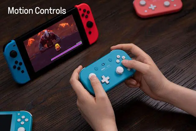Alt view image 4 of 7 - 8Bitdo Lite 2 Bluetooth Controller with Motion Controls, Linear Motors Vibration, Joysticks, Triggers and D-pad, Wireless Gamepad for Switch/Switch 2, Android & Raspberry Pi (Turquoise)