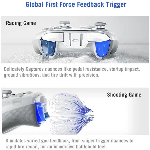 Alt view image 3 of 7 - FLYDIGI APEX 4 Wireless PC Controller Forceflex Joystick Forceadapt Trigger 1000Hz Report Rate Full-Color LCD Display 1500mAh Battery Stereo Vibration PC/Switch/Switch2/TV/Android/Laptop